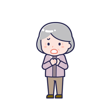 This is an illustration of a woman's "Seniors in plain clothes".のイラスト素材