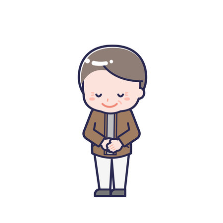 This is an illustration of a man's "Seniors in plain clothes".のイラスト素材