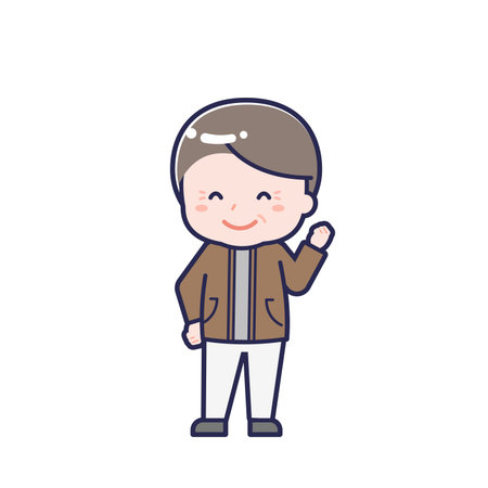 This is an illustration of a man's "Seniors in plain clothes".のイラスト素材