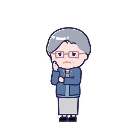 This is an illustration of a woman's "Seniors in plain clothes".のイラスト素材