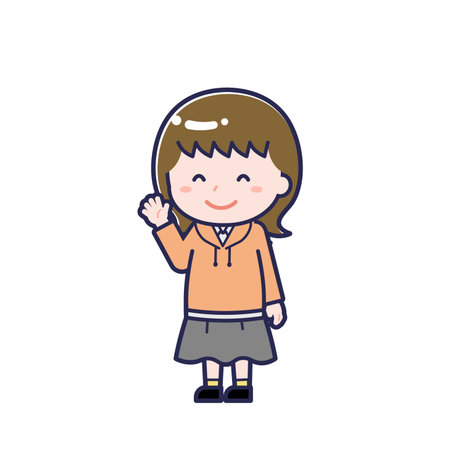 This is an illustration of a woman's "Teens in plain clothes".のイラスト素材