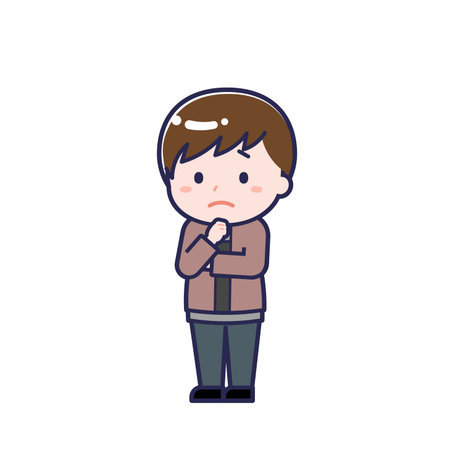 This is an illustration of a man's "Teens in plain clothes".のイラスト素材