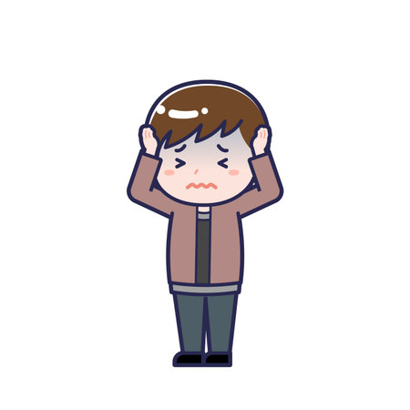 This is an illustration of a man's "Teens in plain clothes".のイラスト素材