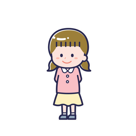This is an illustration of a girl.のイラスト素材