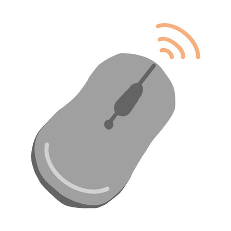 This is a hand-drawn illustration of the wireless mouse.のイラスト素材