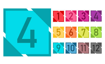 flat bullet point number vector png isolated design for infographic and businessのイラスト素材