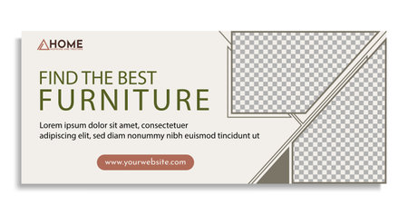minimalist Furniture banner cover page template modern Free Vectorのイラスト素材
