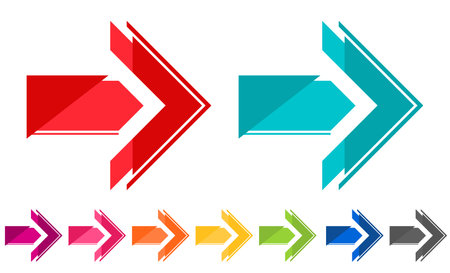 Flat arrow vector in png vector infograph design for presentation education ui and ux application web design interfaceのイラスト素材