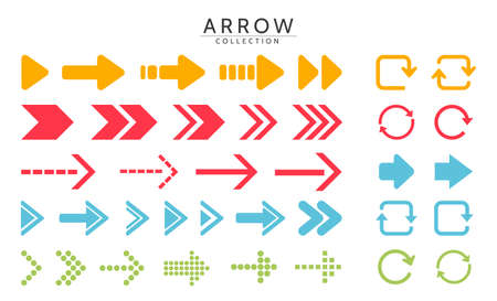 flat modern arrow vector in png colorful design free vector for presentation poster business education and ui ux web designのイラスト素材