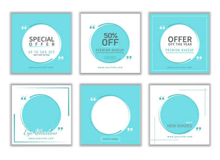 social media post template fashion makeup catalogue offer saleのイラスト素材
