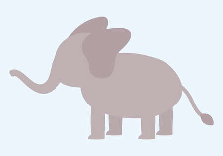 cute elephant illustration in animation cartoon vector animal zoo kids bookのイラスト素材