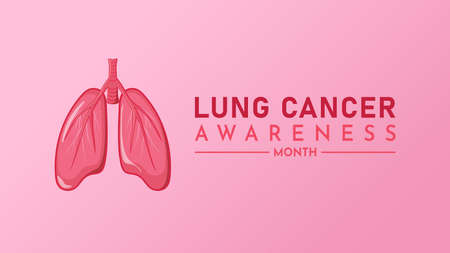 Flat Lung cancer awareness month with lung human organ Free Vector wallpaper for world pneumonia dayのイラスト素材
