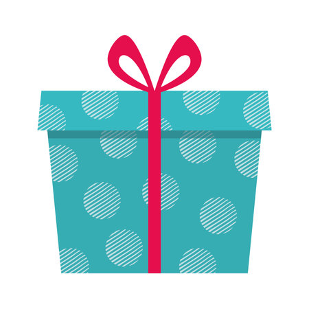 Animated Gift box blue cartoon PNG flat vector clipart for birthday new year christmas eveのイラスト素材