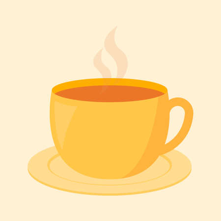 Cute Cup of Tea Cartoon Animation Vector Clipart Icon Doodle Stickerのイラスト素材