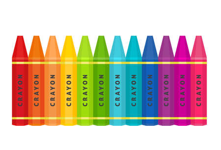 Realistic Crayons Set For School Banner Decoration Elements Vector Illustrationのイラスト素材