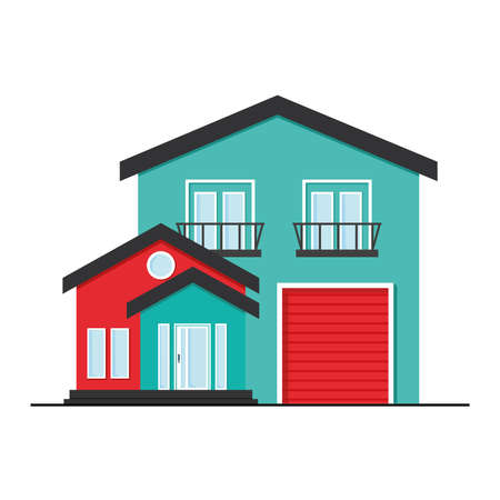 Modern Private House Vector Illustration Design Imageのイラスト素材