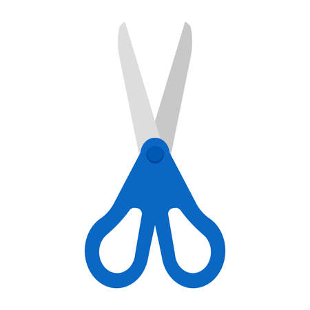 Animated School stationery items list for students, Blue scissor graphic vector elements decoration for back to school banner illustration in white backgroundのイラスト素材