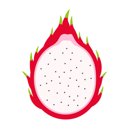 Cute Cartoon Dragon Fruit icon vector clip art illustration image design for kids and children books for learning fruits and alphabetのイラスト素材
