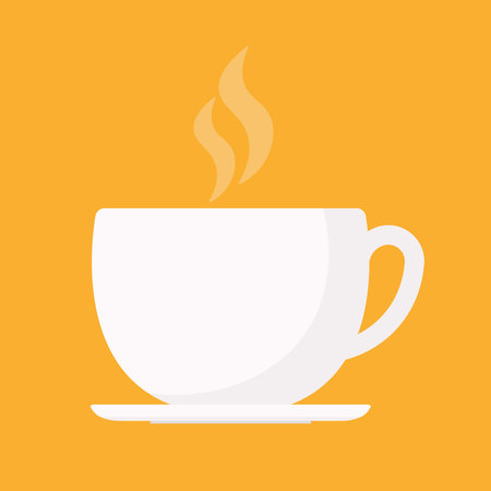 Cartoon Cup of Tea and Coffee Clipart Icon Animation Vector Doodle Sticker for International Coffee Dayのイラスト素材