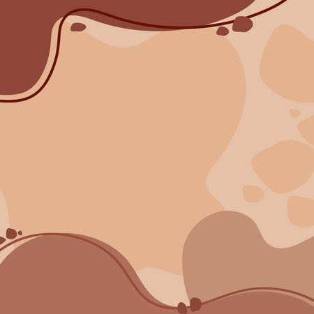 Abstract Art shape liquid elements with line in nude pastel color for quote and social media post background template square banner vector illustration imageのイラスト素材