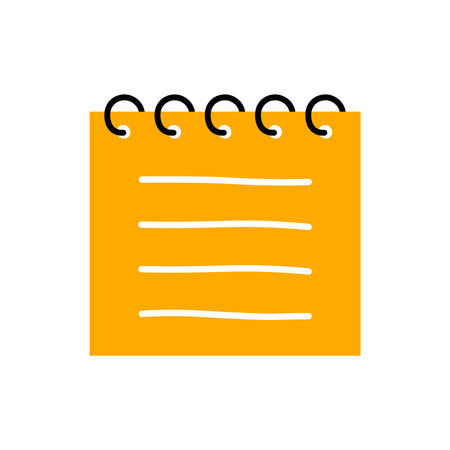 Cute Note icon to do list document symbol, sticker for school elements decoration vector illustration isolated on white backgroundのイラスト素材