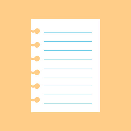 Cute Blank Note Memo icon to do list document symbol, sticker for school elements decoration vector illustration isolated on white backgroundのイラスト素材