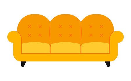 Modern Sofa and Couch Icon in Cartoon Furniture for Room Interior Decoration Vector Illustration Elementのイラスト素材