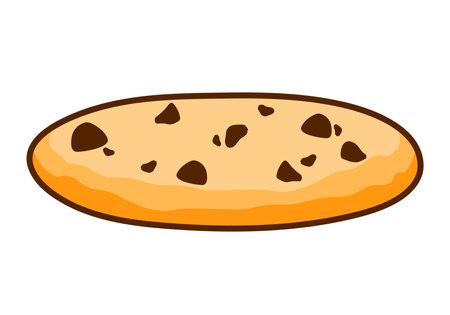 Traditional Delicious chocolate chip cookies icon logo. Cartoon vector illustration isolated on white backgroundのイラスト素材
