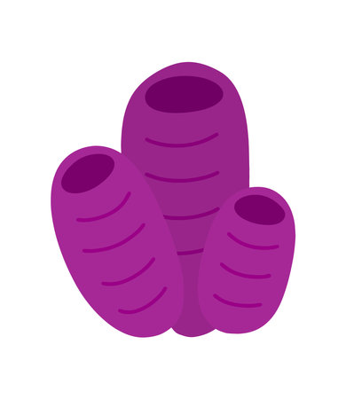 Hand drawing purple coral underwater plant for ocean and seascape element. Vector illustration design elements collection on a white backgroundのイラスト素材