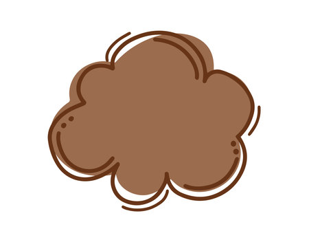 Brown Pastel hand drawn of speech bubbles message for handwritten conversation, chatting, speak, quote, text box and talk on white backgroundのイラスト素材