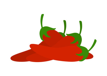 Red Chilli Icon clip art cartoon animated vegetable and fruit vector illustration design for kids and children books for learning fruits and alphabetのイラスト素材