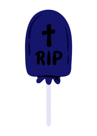 Halloween lollipop candy for trick and treat halloween element decoration in cute cartoon vector illustration isolated on white backgroundのイラスト素材