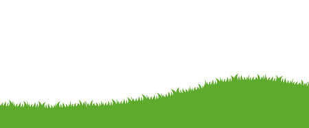 Green Grass Horizontal Border Meadow isolated on white background for Nature and Garden Background Banner Element Decorationのイラスト素材