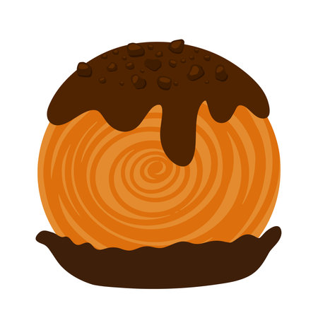 Hand drawing Cromboloni french bakery pastry vector in cute icon illustration isolated on white backgroundのイラスト素材