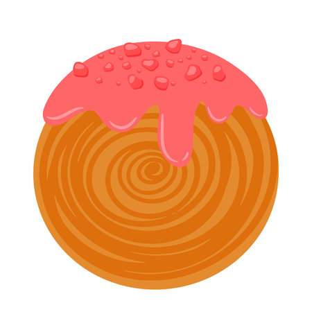 Hand drawing Cromboloni french bakery pastry vector in cute icon illustration isolated on white backgroundのイラスト素材