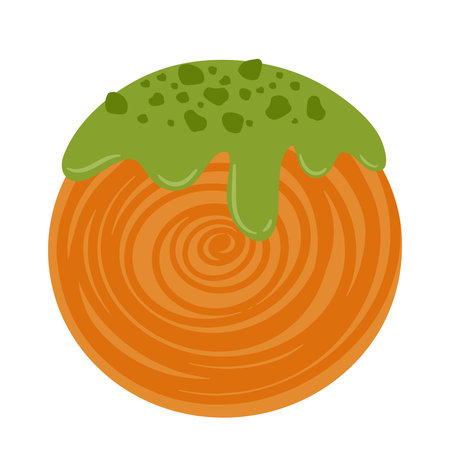 Hand drawing Cromboloni french bakery pastry vector in cute icon illustration isolated on white backgroundのイラスト素材
