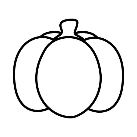 Black Line Pumpkin kabocha Icon kawaii doodle cartoon animated vegetable and fruit vector illustration design for kids drawing and coloring books for learning vegetables and alphabetのイラスト素材