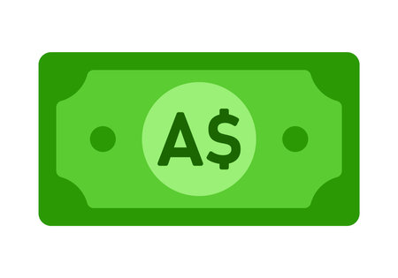 Australian Dollar Paper Money Graphic Image for business payment currency ui ux web design interface sign and symbolのイラスト素材