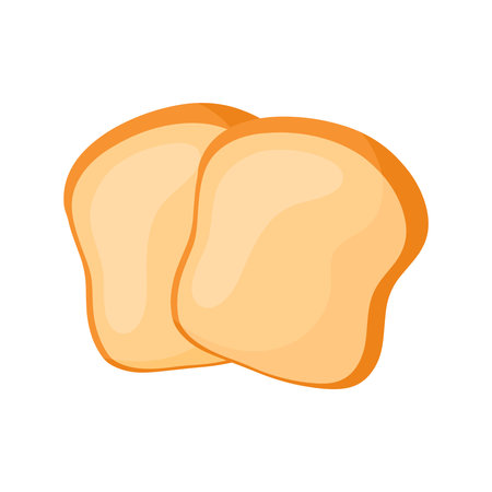 Toasted bread hand darwn cute cartoon clip art. Two slices of french fried toast for breakfast food concept. Vector illustration Isolated on White Backgroundのイラスト素材