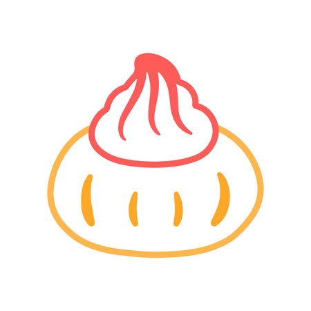 Iced Gem Biscuit in Line Art Drawing Clip Art Traditional Snack Food Cookies Flat Drawing. Cartoon...