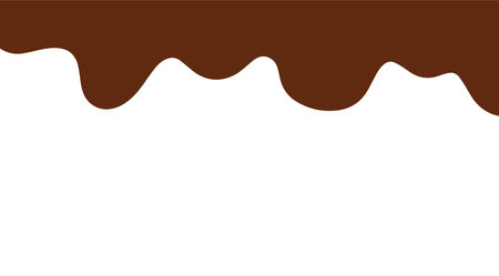 Melted Chocolate Horizontal Header Border Frame for Element Decoration Vector Illustration isolated on transparent backgroundのイラスト素材