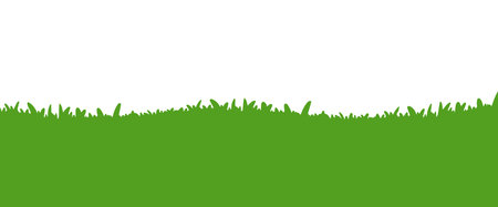 Green Grass Horizontal Border Meadow isolated on transparent background for Nature and Garden Background Banner Element Decorationのイラスト素材