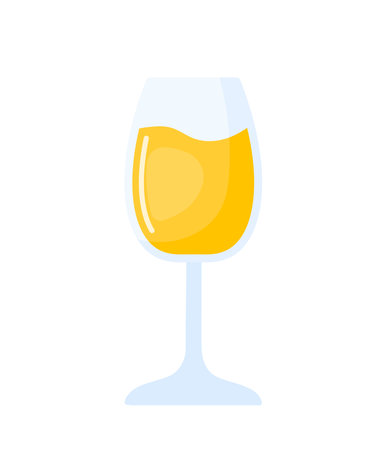 Flat Fresh Orange Juice Animated Cartoon Icon. Refreshing Drink Vector illustration for Summer Beach Party Element Decorationのイラスト素材