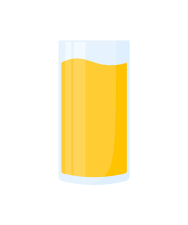 Fresh Orange Juice Animated Cartoon Icon. Refreshing Drink Vector illustration for Summer Beach Party Element Decoration Isolated on Transparent Backgroundのイラスト素材