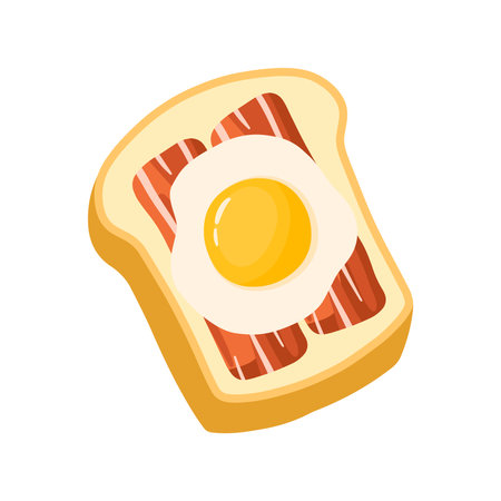 Bread pastry hand drawn cute cartoon clip art. Sliced of french fried toast for breakfast food concept. Vector illustration Isolated on White Backgroundのイラスト素材