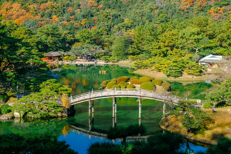 Ritsurin Garden, Takamatsu city, Kagawa prefecture, Japanのeditorial素材