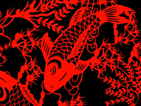 Traditional paper cutの写真素材