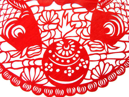 Traditional paper cut   fishの写真素材