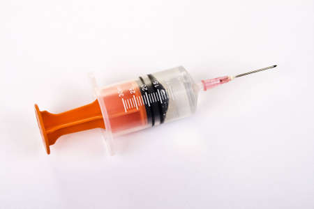 syringe isolated on white backgroundの写真素材