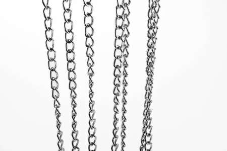 chain links on the white backgroundの写真素材